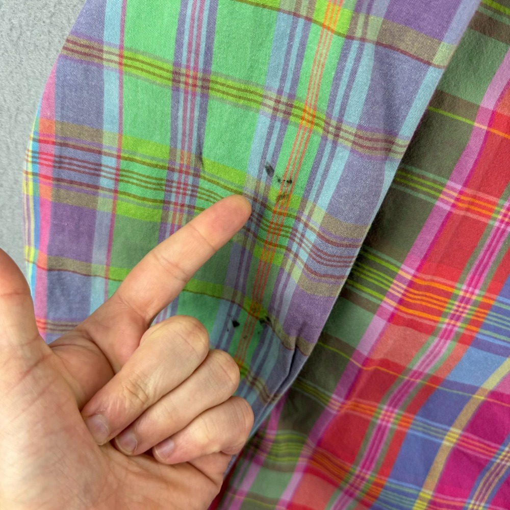 Polo Ralph Lauren Shirt Mens Large Trim Military Plaid Button Up Epaulettes - Picture 8 of 14